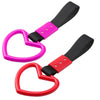 Car Rear Bumper Warning Hanging Ring Car Hand Pull Ring(Pink Black Belt)