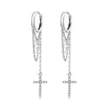 S925 Sterling Silver Long Tassel Shining Cross Women Earrings
