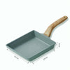 Tamagoyaki Mini Nonstick Pan Flat-Bottomed Breakfast Pan, Style:Long-shaped(Green)