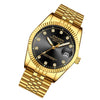 FNGEEN 7008 Men Fashion Diamond Dial Watch Couple Watch(Full Gold Black Surface)