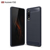 Brushed Texture Carbon Fiber Shockproof TPU Case for Huawei P30 (Navy Blue)