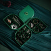 Sp01193 Three-Layer Large-Capacity Leather Jewelry Box(Ink Green)