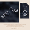 Sterling Silver Plated Plated Moissanite Earrings Necklace Set