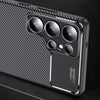 For Samsung Galaxy S25 Ultra 5G Carbon Fiber Texture Shockproof TPU Phone Case(Black)