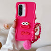 For Samsung Galaxy A36 5G / A56 Cartoon Sausage Mouth TPU Phone Case with Bead Chain(Red)
