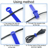 20pcs Data Cable Storage And Management Strap T-Shape Nylon Binding Tie, Model: Blue 12 x 150mm