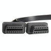 2 in 1 16PIN Car Straight Head OBD Diagnostic Extended Cable OBD2 Cable