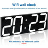 LED Digital Clock Living Room Wall Clock Creative WIFI Clock US Plug, Style:4 Bit WIFI, Color:Hollow White