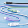 USAMS US-SJ566 Lithe Series 1.2m Type-C to 8 Pin PD 20W Fast Charging Cable with Light(Purple)