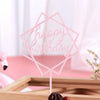 Acrylic Cake Decoration Card Birthday Table Party Dress Up Dessert Polygonal Plug-in Decoration(Pink)