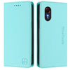 For Samsung Galaxy XCover 5 RC01 Dual-Folded Magnetic Suction RFID Leather Phone Case(Mint Green)