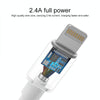 IVON CA73 2.4A 8 Pin Fast Charging Data Cable, Length: 2m(White)