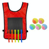 Children Dodgeball Vest For Parent-child Outdoor Games With 5 Balls, Specification: Large + 5 Tails (Red)