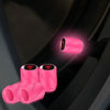 4pcs /Set Luminous Car Motorcycle Tire Modified Valve Cap, Color: Pink Red Skull