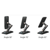 3-In-1 15W Portable Folding Desktop Stand Mobile Phone Wireless Charger(Black)