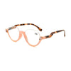 Diamond Studded Cat Eye Presbyopic Glasses Half-frame Fish-filament Glasses Unisex, Degree: +100(Light Pink)