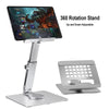 JUNDNE H06 Desktop Folding Phone Stand Portable Telescopic Rotary Tablet Stand(Deep Grey)