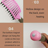 Retro Boar Bristles Hairdressing Big Curved Comb Curly Hair Massage Comb(Pink)