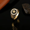 Hip Hop 18K Gold Plated Lion Head Rhinestone Ring for Men, US Size: 10, Inner Diameter: 20mm, Perimeter: 62mm(Gold)