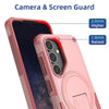 For Samsung Galaxy A35 Armor MagSafe Holder PC Hybrid TPU Phone Case(Pink)