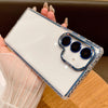 For Samsung Galaxy S25 5G Transparent Phone Case with Lens Film(Blue)