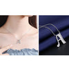 Women Fashion S925 Sterling Silver English Alphabet Pendant Necklace, Style:A