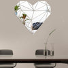 27pcs /Set Acrylic Heart Shaped Mirror Wall Stickers Home Decoration Soft Mirror(Gold)