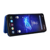 For ASUS ROG Phone 8 Carbon Fiber Texture Flip Leather Phone Case(Blue)