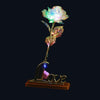 Valentine Day Creative Gift 24K Foil Plated Rose Gold Rose Lasts Forever Love Wedding Decor Lighting Rose(No Base Have light)