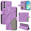 For Samsung Galaxy A26 5G Global Dual-color Splicing Flip Leather Phone Case(Purple)
