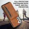 For Samsung Galaxy S21+ Three-fold Leather Phone Case with Card Slot & Wallet & Holder(Brown)