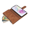 For Samsung Galaxy A26 5G Multifunctional Frosted Zipper Wallet Leather Phone Case(Brown)