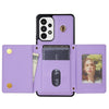 For Samsung Galaxy S20+ 5G Three Fold Card Bag Phone Case with Long Lanyard(Purple)