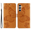 For Samsung Galaxy A26 5G Global 3D Butterfly Embossed Pattern Flip Leather Phone Case(Yellow)