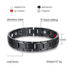 Europe and America Style Fashion Men Jewelry Stainless Steel + Black Plating Magnetic Health Bracelet, Size: 12mm*22cm (Black)