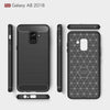 For Galaxy A8 (2018) Brushed Texture Carbon Fiber Shockproof TPU Protective Back Case (Grey)