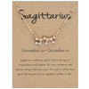 12 Zodiac Signs With Diamonds Necklace Card Rhinestones Collarbone Chain Pendant, Style: Sagittarius Golden
