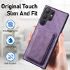 For Samsung Galaxy S25 Ultra 5G Retro Leather Card Bag Magnetic Phone Case(Purple)