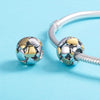 S925 Sterling Silver Golden Heart-shaped Beads DIY Bracelet Accessory
