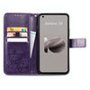 For ASUS Zenfone 10 Four-leaf Clasp Embossed Buckle Leather Phone Case(Purple)