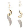 Frosted Long Twisted Hoop 3D Earrings(Gold)