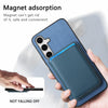 For Samsung Galaxy S25 5G Retro Magsafe Card Bag PU Back Cover Phone Case(Blue)