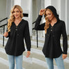 Autumn Winter V-Neck Loose Long Sleeve Hooded Sweatshirt Women Outerwear, Size: M(Black)