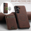 For Samsung Galaxy S25 5G Suteni H16 Litchi Texture Leather Detachable Wallet Back Phone Case(Brown)