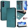 For Samsung Galaxy A16 4G Smile Embossing RFID Leather Phone Case(Peacock Green)