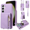 For Samsung Galaxy S24+ 5G Crossbody Lanyard Zipper Wallet Leather Phone Case(Purple)