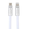 Mech Series 120W USB-C / Type-C to 8 Pin Metal Plug Silicone Fast Charging Data Cable, Length: 1.2m(White)