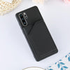 For Huawei P30 Pro Skin Feel PU + TPU + PC Back Cover Shockproof Case with Card Slots & Holder & Photo Frame(Black)