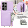 For Samsung Galaxy S25 Ultra 5G Crossbody Lanyard Zipper Wallet Leather Phone Case(Purple)