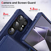 For Samsung Galaxy S24 Ultra 5G Horizontal Flip Card Bag Holder Leather Phone Case(Dark Blue)